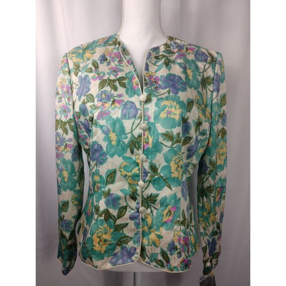 Adrianna Papell 100% silk multi color flower print - Picture 1 of 9